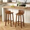 Costway 29" Wood Bar Stools Set of 2/4 with Solid Back & Seat Mid Century Bar Chairs